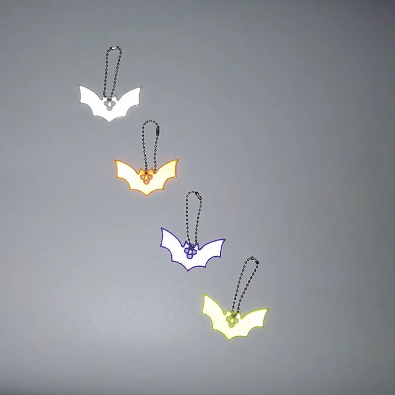 10 τμχ Halloween Bat Μικρή παγιέτα Glitter Μπρελόκ Ανακλαστική τσάντα Κρεμαστό Νυχτερινή Ιππασία Walking Bike Δώρο μπρελόκ