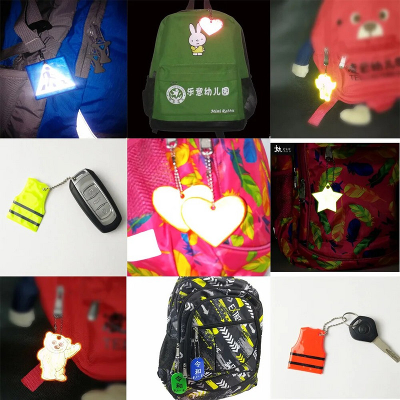 10 τμχ Halloween Bat Μικρή παγιέτα Glitter Μπρελόκ Ανακλαστική τσάντα Κρεμαστό Νυχτερινή Ιππασία Walking Bike Δώρο μπρελόκ