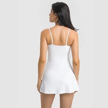ABS LOLI Βουτυρένιο μαλακό αμάνικο σουτιέν Φόρεμα τένις για γυναικεία εξώπλατα ρούχα γυμναστικής Ολόσωμα Mini Swing φορέματα