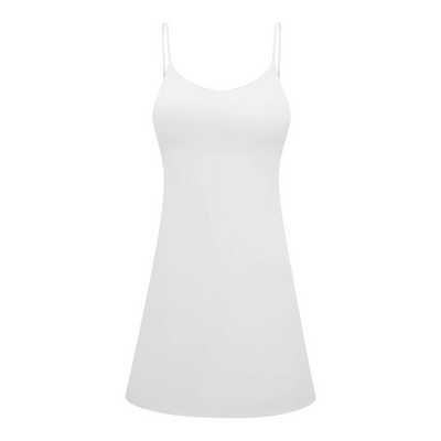 ABS LOLI moale, fără mâneci, autosutien, rochie de tenis pentru femei, fără spate, haine de antrenament, mini rochii leagăn dintr-o bucată