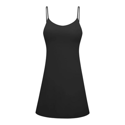 ABS LOLI moale, fără mâneci, autosutien, rochie de tenis pentru femei, fără spate, haine de antrenament, mini rochii leagăn dintr-o bucată