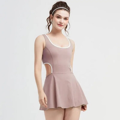 Rochie de tenis pentru femeie, fără mâneci, rochie sport, antrenament, alergare, fitness, rochie scurtă, pentru femei, golf, rochie de badminton.