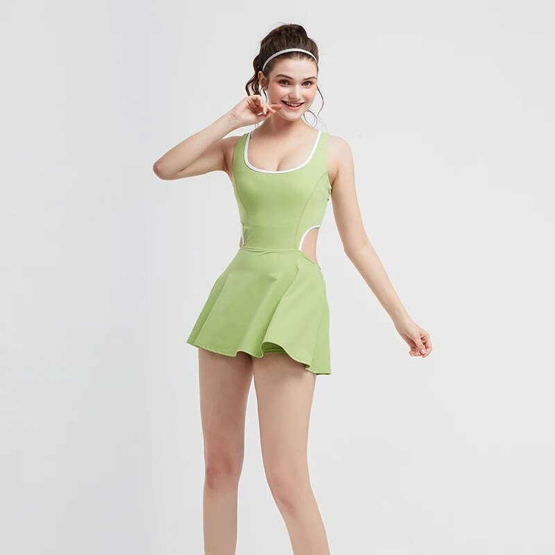 Tennisekleit Naistele Varrukateta Päitsetega Sport Kleit Treening Jooksmine Fitness Lühike kleit Naiste Golf Sulgpalli Kleit