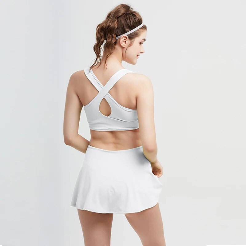 Tennisekleit Naistele Varrukateta Päitsetega Sport Kleit Treening Jooksmine Fitness Lühike kleit Naiste Golf Sulgpalli Kleit