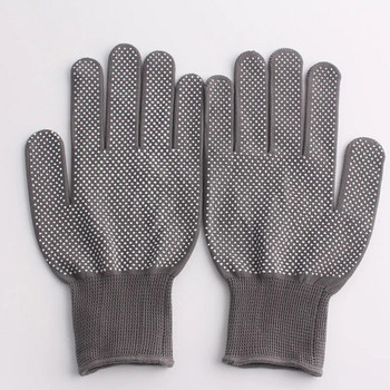 12 чифта сини найлонови работни ръкавици, дишащи PVC точки, потопени длани, защитни работни ръкавици за мъже или жени