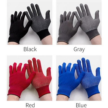 12 чифта сини найлонови работни ръкавици, дишащи PVC точки, потопени длани, защитни работни ръкавици за мъже или жени