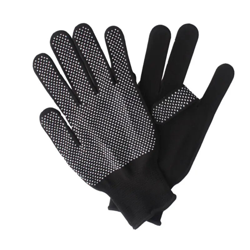 12 чифта сини найлонови работни ръкавици, дишащи PVC точки, потопени длани, защитни работни ръкавици за мъже или жени