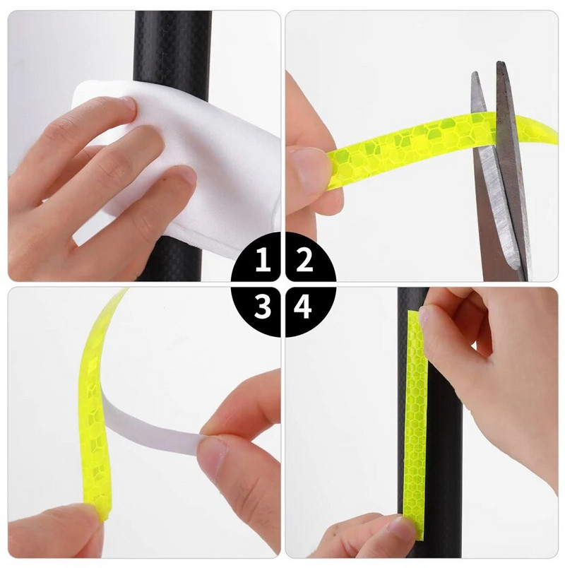 1cmx8m/rulli helkurkleebised Riba MTB jalgratta kleeplindiga helkuri kleebis