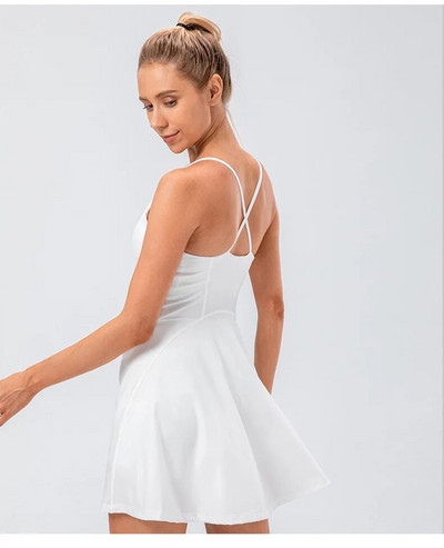 Fuste de tenis yoga nude, cu uscare rapidă, sport, pentru femei, fuste de golf + set pantaloni scurți, rochie de tenis pentru fete
