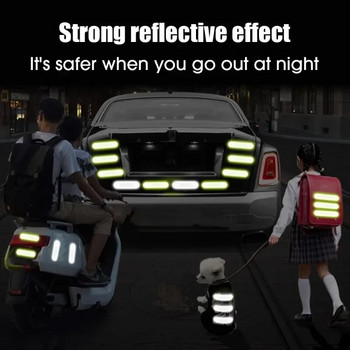10-60 бр. Универсални светлоотразителни стикери за предупреждение за безопасност за автомобил, отразяващи всички източници на светлина Стикери за мотоциклетна каска Автомобилни части