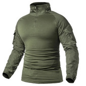 Ανδρικό στρατό των ΗΠΑ Tactical Multicam Military Combat Μαύρο μπλουζάκι μακρυμάνικο CP καμουφλάζ Airsoft πουκάμισα Ρούχα για κάμπινγκ για κυνήγι