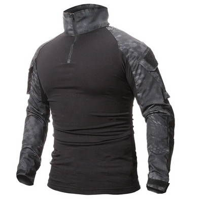 Ανδρικό στρατό των ΗΠΑ Tactical Multicam Military Combat Μαύρο μπλουζάκι μακρυμάνικο CP καμουφλάζ Airsoft πουκάμισα Ρούχα για κάμπινγκ για κυνήγι