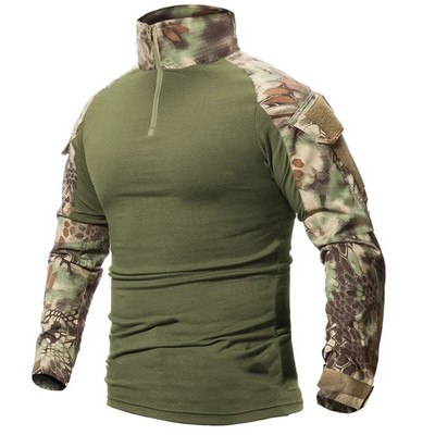 Ανδρικό στρατό των ΗΠΑ Tactical Multicam Military Combat Μαύρο μπλουζάκι μακρυμάνικο CP καμουφλάζ Airsoft πουκάμισα Ρούχα για κάμπινγκ για κυνήγι