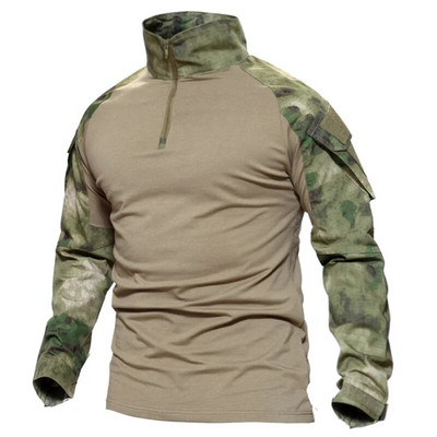 Ανδρικό στρατό των ΗΠΑ Tactical Multicam Military Combat Μαύρο μπλουζάκι μακρυμάνικο CP καμουφλάζ Airsoft πουκάμισα Ρούχα για κάμπινγκ για κυνήγι