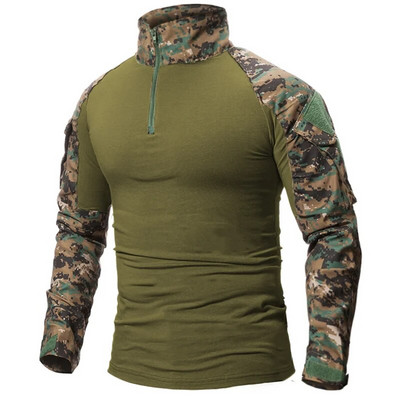 Ανδρικό στρατό των ΗΠΑ Tactical Multicam Military Combat Μαύρο μπλουζάκι μακρυμάνικο CP καμουφλάζ Airsoft πουκάμισα Ρούχα για κάμπινγκ για κυνήγι