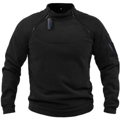US SWAT Mens Tactical Outdoor Polar Fleece Jaka Medību Apģērbs Silts Rāvējslēdzējs Pulovers Vīrietim vēja necaurlaidīgs mētelis Termisks pārgājienu džemperis