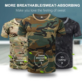 Āra sporta vīriešu T-krekli Kamuflāžas Multicam Quick Dry O Neck O Neck Tops Krekls ar īsām piedurknēm Liela izmēra M-3XL T-kreklu aksesuāri