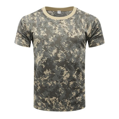 Āra sporta vīriešu T-krekli Kamuflāžas Multicam Quick Dry O Neck O Neck Tops Krekls ar īsām piedurknēm Liela izmēra M-3XL T-kreklu aksesuāri
