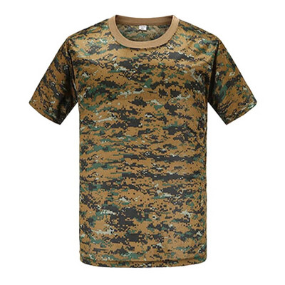 Āra sporta vīriešu T-krekli Kamuflāžas Multicam Quick Dry O Neck O Neck Tops Krekls ar īsām piedurknēm Liela izmēra M-3XL T-kreklu aksesuāri