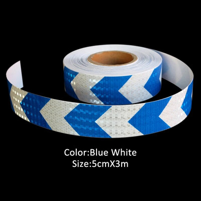 Roadstar 5cmX3m Διπλό Χρώματα Βέλος Μοτίβο Διχτυού Ανακλαστικό Αυτοκόλλητο Αυτοκινήτου Φορτηγό Μοτοσικλέτας Αυτοκινήτου Προειδοποιητική Ταινία