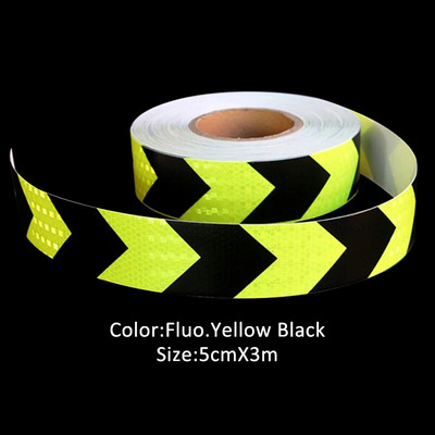 Roadstar 5cmX3m Διπλό Χρώματα Βέλος Μοτίβο Διχτυού Ανακλαστικό Αυτοκόλλητο Αυτοκινήτου Φορτηγό Μοτοσικλέτας Αυτοκινήτου Προειδοποιητική Ταινία