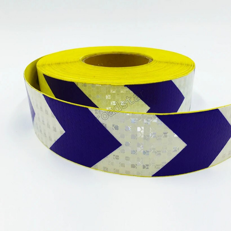 Roadstar 5cmX3m Διπλό Χρώματα Βέλος Μοτίβο Διχτυού Ανακλαστικό Αυτοκόλλητο Αυτοκινήτου Φορτηγό Μοτοσικλέτας Αυτοκινήτου Προειδοποιητική Ταινία