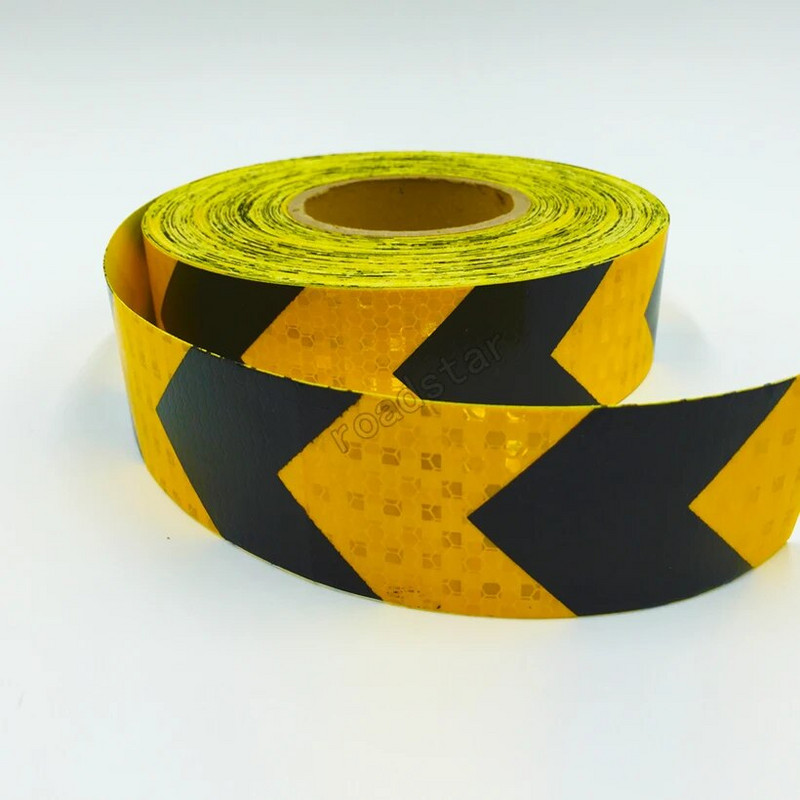 Roadstar 5cmX3m Διπλό Χρώματα Βέλος Μοτίβο Διχτυού Ανακλαστικό Αυτοκόλλητο Αυτοκινήτου Φορτηγό Μοτοσικλέτας Αυτοκινήτου Προειδοποιητική Ταινία