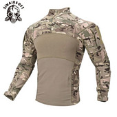SINAIRSOFT Uniformă militară din armata SUA pentru bărbați, tricou tactic de vânătoare, cu mânecă lungă, din bumbac, respirabil, camuflat de asalt, sport în aer liber