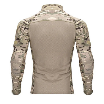 SINAIRSOFT Мъжка военна униформа на американската армия, ловна тактическа тениска с дълъг ръкав, дишаща памучна щурмова камуфляж, спорт на открито