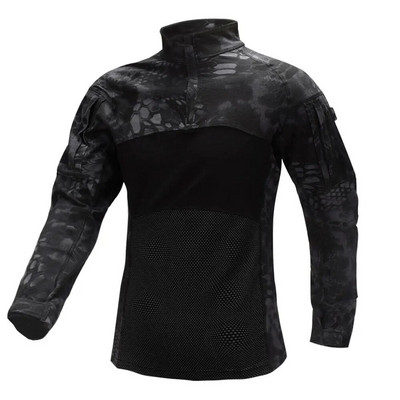 SINAIRSOFT Uniformă militară din armata SUA pentru bărbați, tricou tactic de vânătoare, cu mânecă lungă, din bumbac, respirabil, camuflat de asalt, sport în aer liber