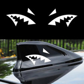2tk/komplekt Autokleebis Peegeldav Creative Shark Fin Antenn Shark Mouth Vinüülkleebis Autotarvikud Dekoratsioonikleebised Universaalsed