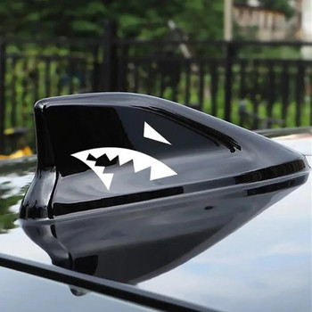 2 τεμ./σετ Αυτοκόλλητο αυτοκινήτου Reflective Creative Shark Fin Antenna Shark Mouth Βινύλιο Decal Αξεσουάρ αυτοκινήτου Διακοσμητικά αυτοκόλλητα Universal