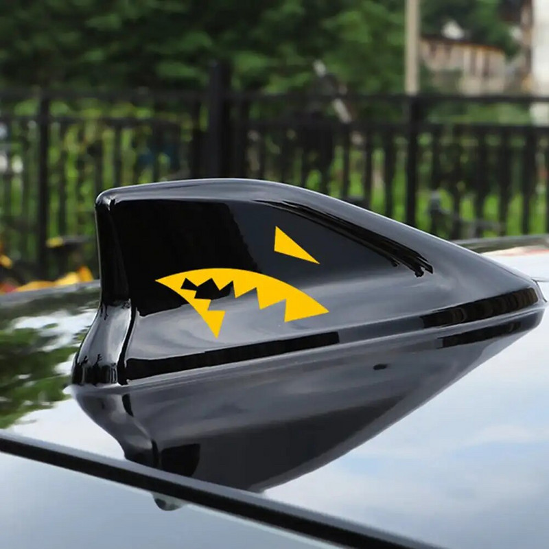 2tk/komplekt Autokleebis Peegeldav Creative Shark Fin Antenn Shark Mouth Vinüülkleebis Autotarvikud Dekoratsioonikleebised Universaalsed