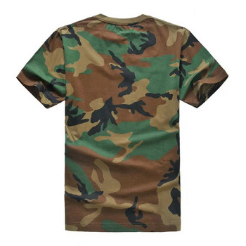 Μπλουζάκι μάχης εξωτερικού χώρου Κοντό μανίκι βαμβακερό μπλουζάκι Tactical Military Outfit Καμουφλάζ με στρογγυλή λαιμόκοψη Αναπνεύσιμο Airsoft T-shirt Άνδρας