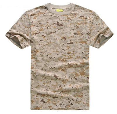 Cămașă de luptă în aer liber Tricou cu mânecă scurtă din bumbac Ținută militară tactică Camuflaj Gât rotund Respirabil Tricou Airsoft Bărbat
