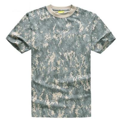 Cămașă de luptă în aer liber Tricou cu mânecă scurtă din bumbac Ținută militară tactică Camuflaj Gât rotund Respirabil Tricou Airsoft Bărbat