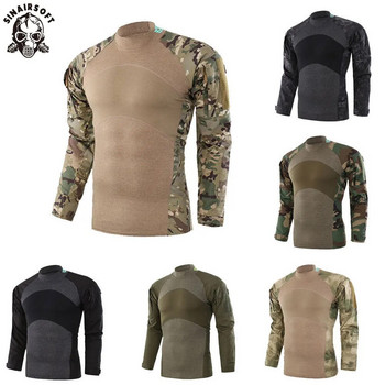 Военна униформа на армията на САЩ Ловна тактическа тениска с дълъг ръкав Памук Generation III Combat Frog Shirt Men Training Camo Shirts