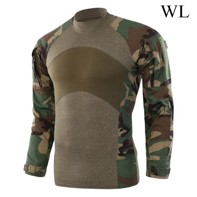 Uniforma militară a Armatei SUA Tricou tactic de vânătoare cu mânecă lungă din bumbac, generația a III-a, cămașă cu broască de luptă pentru bărbați, cămăși Camo de antrenament