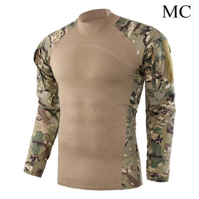 Uniforma militară a Armatei SUA Tricou tactic de vânătoare cu mânecă lungă din bumbac, generația a III-a, cămașă cu broască de luptă pentru bărbați, cămăși Camo de antrenament