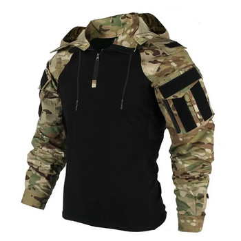 Военна бойна тениска Мъжка тактическа риза Airsoft Пейнтбол Къмпинг Ловно облекло US Army CP Камуфлаж Multicam