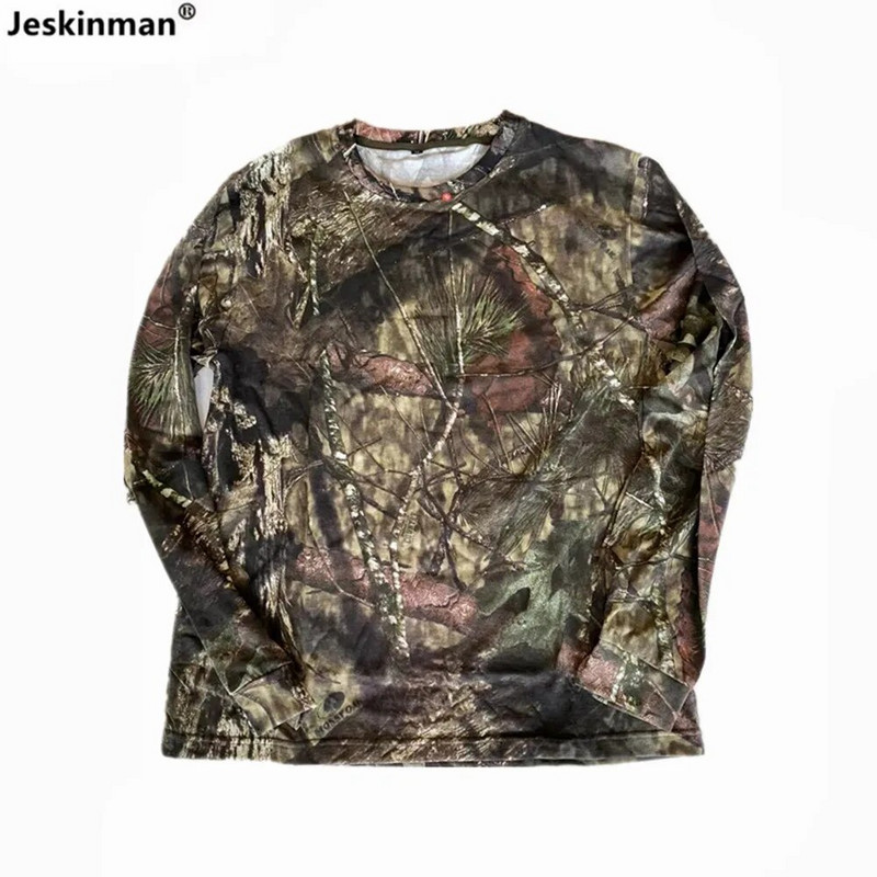 Outdoor Sports Casual Loose Climbing T-Shirt Bionic Camouflage Κυνήγι πουκάμισα ψαρέματος Καλοκαιρινό μπλουζάκι με πλήρη βαμβακερή προστασία από τον ήλιο