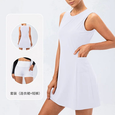 Fusta de tenis pentru femei cu buzunar 2 piese Fusta de golf respirabilă Naked Feel+Fitness Sport Yoga Imbracaminte scurta pentru femei Imbracaminte sportiva