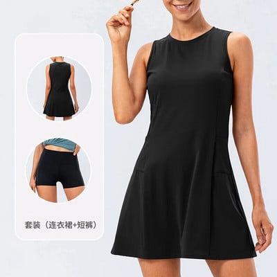 Fusta de tenis pentru femei cu buzunar 2 piese Fusta de golf respirabilă Naked Feel+Fitness Sport Yoga Imbracaminte scurta pentru femei Imbracaminte sportiva