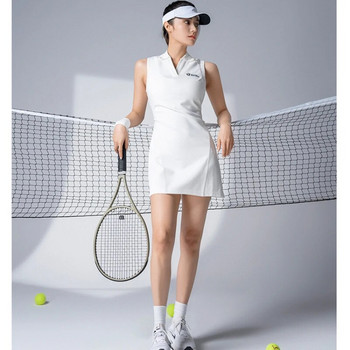 Γυναικεία αμάνικα φορέματα τένις με λεπτή μέση πόλο Casual Αθλητική γραμμή γυμναστικής για εξωτερικούς χώρους Αθλητική κοντή φούστα που καλύπτει τους γοφούς Αθλητικά ρούχα γκολφ