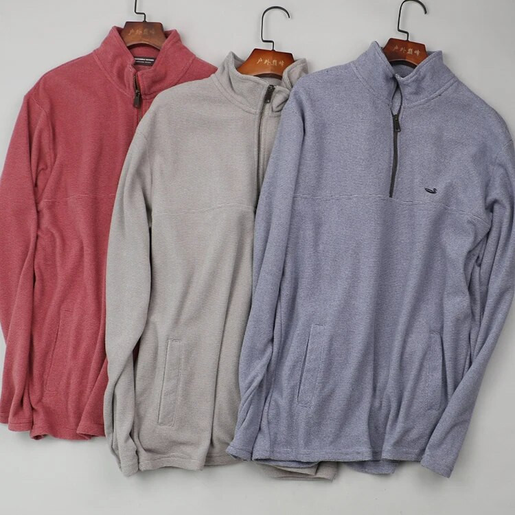 Zľava Pánsky rybársky sveter, rybárske bundy, bunda s 1/4 zipsom, pánska turistická športová teplá bunda s YKK zipsom, plus veľkosť