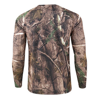 Нова мъжка долна риза с бионичен камуфлажен лов и риболов Дишаща бързосъхнеща риза с дълъг ръкав Тактическа тънка риза