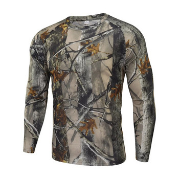 Νέο ανδρικό υπαίθριο Bionic Camouflage Hunting Under-shirt που αναπνέει και στεγνώνει με μακρυμάνικο πουκάμισο Tactical Slim