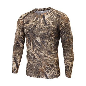 Νέο ανδρικό υπαίθριο Bionic Camouflage Hunting Under-shirt που αναπνέει και στεγνώνει με μακρυμάνικο πουκάμισο Tactical Slim