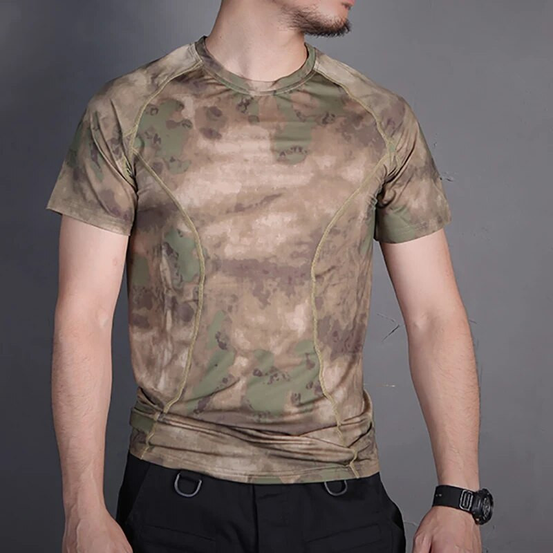 Emersongear Tactical Skin Tight Base Layer Camo Jooksusärgid Matkamine Jahindus Välissport Võitlus Higi imavad T-särgid