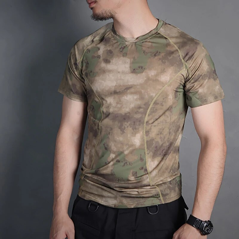 Emersongear Tactical Skin Tight Base Layer Camo Jooksusärgid Matkamine Jahindus Välissport Võitlus Higi imavad T-särgid